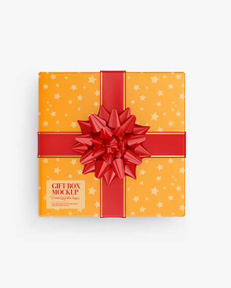 Matte Gift Box Mockup In Box Mockups On Yellow Images Object Mockups