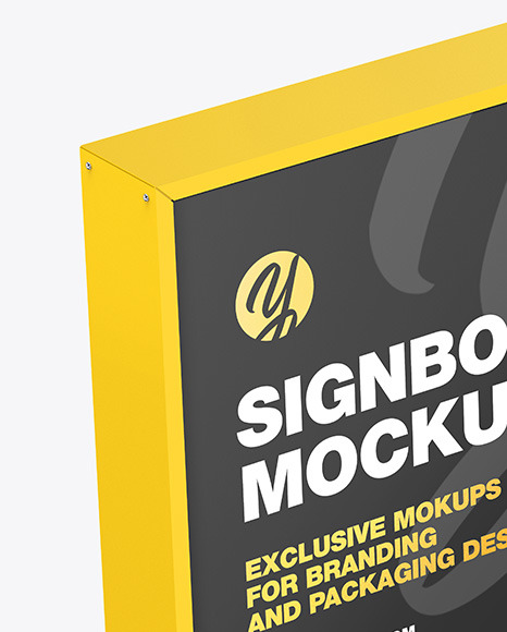 Square Signboard Mockup PSD #1