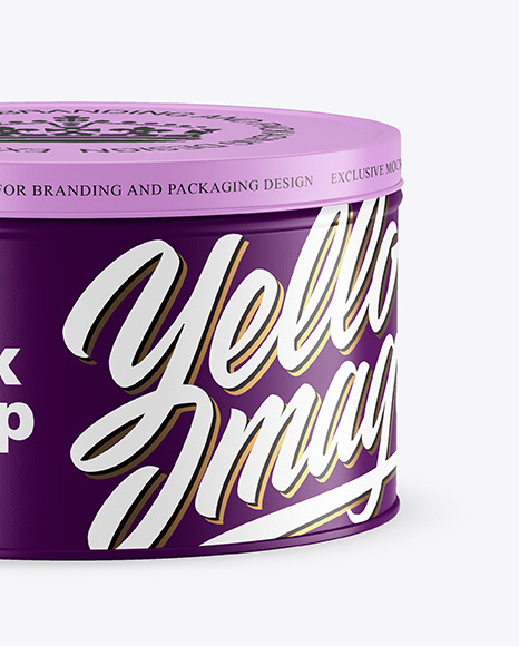 Matte Round Tin Box Mockup PSD #6
