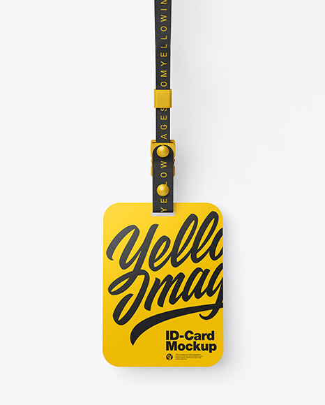Lanyard w/ Plastic ID Card Mockup