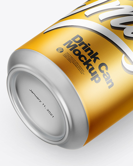 Matte Metallic Drink Can Mockup PSD #1