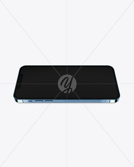 Download Apple iPhone 12 Pro Max Pacific Blue Mockup Free Mockups