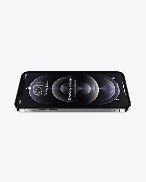 Apple iPhone 12 Pro Max Graphite Mockup PSD #4