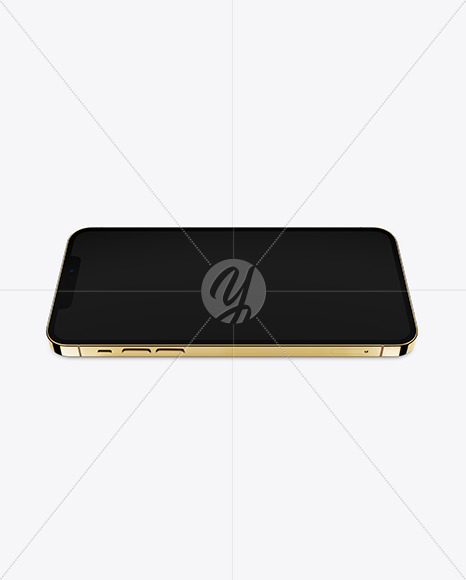 Download Apple Iphone 12 Pro Max Gold Mockup In Device Mockups On Yellow Images Object Mockups