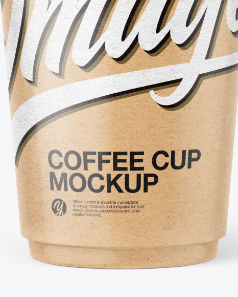 Kraft Paper Coffee Cup Mockup PSD #1