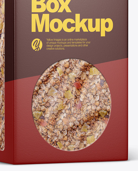 Paper Box With Muesli Mockup PSD #4