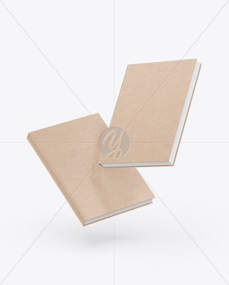 Free Two Kraft Paper Books Mockup