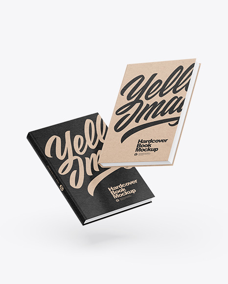 Download Two Kraft Paper Books Mockup In Stationery Mockups On Yellow Images Object Mockups