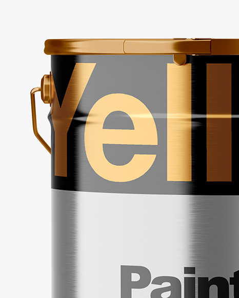 Metallic Paint Bucket Mockup PSD #7