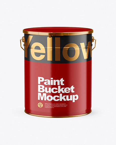 Glossy Paint Bucket Mockup PSD #2