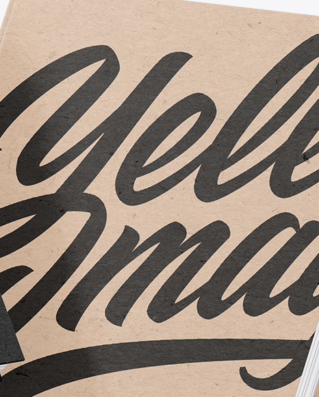 Kraft Paper Hardcover Books Mockup PSD #1