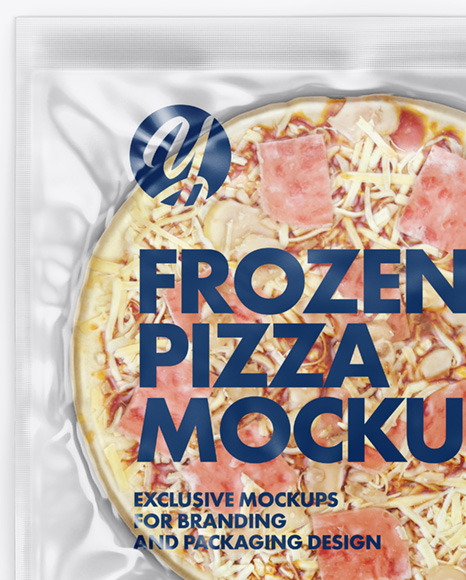 Download Plastic Transparent Vacuum Bag W/ Frozen Pizza Mockup in Bag & Sack Mockups on Yellow Images ...