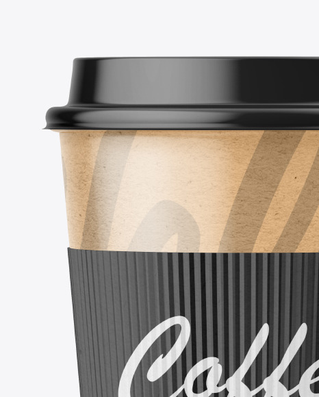 Kraft Paper Coffee Cup with Holder Mockup PSD #2
