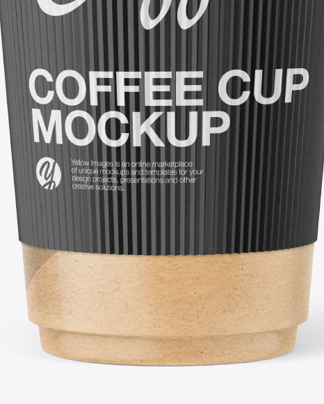 Kraft Paper Coffee Cup with Holder Mockup PSD #1
