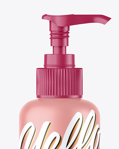 Matte Sanitizer Bottle w  Open Pump Mockup PSD #2
