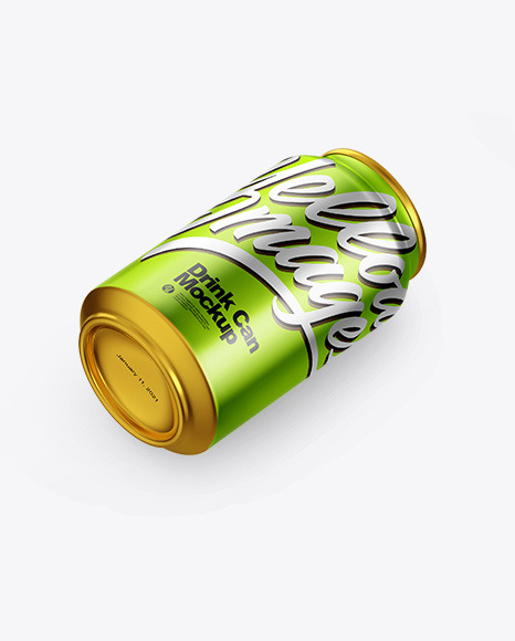 Metallic Drink Can Mockup PSD #2
