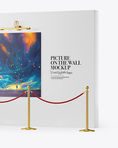 Canvas Picture on the Wall Mockup PSD #2