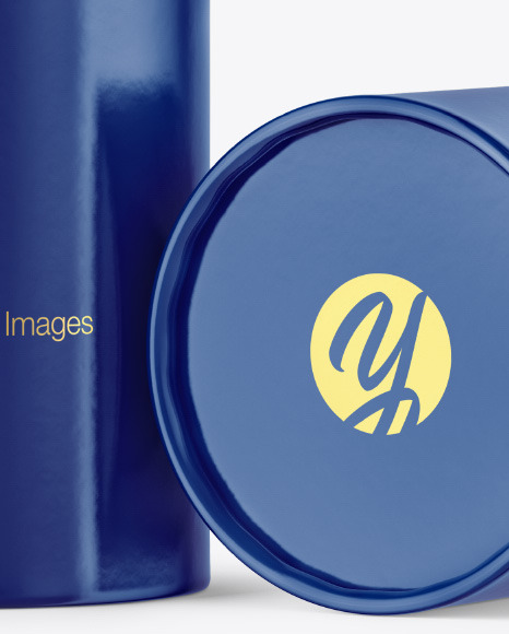 Glossy Paper Tube Mockup PSD #1