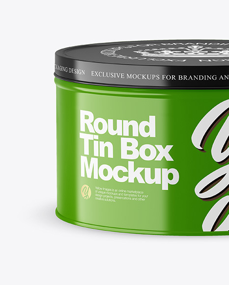 Download Glossy Round Tin Box Mockup In Can Mockups On Yellow Images Object Mockups