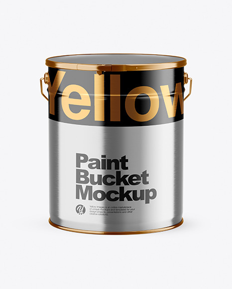 Metallic Paint Bucket Mockup PSD #2