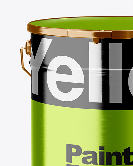 Metallic Paint Bucket Mockup PSD #1