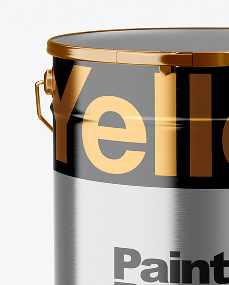 Metallic Paint Bucket Mockup PSD #7