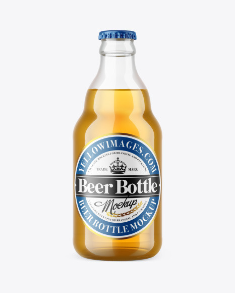 Download Clear Glass Lager Beer Bottle Mockup In Bottle Mockups On Yellow Images Object Mockups