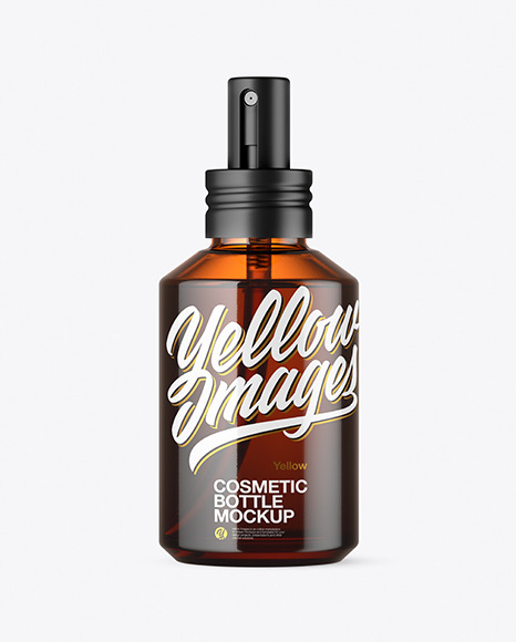 Amber Glass Cosmetic Spray Bottle Mockup PSD #2