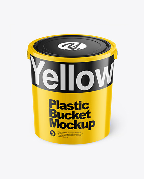 Glossy Plastic Bucket Mockup