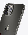 Two Apple iPhones 12 Pro Max Graphite Mockup