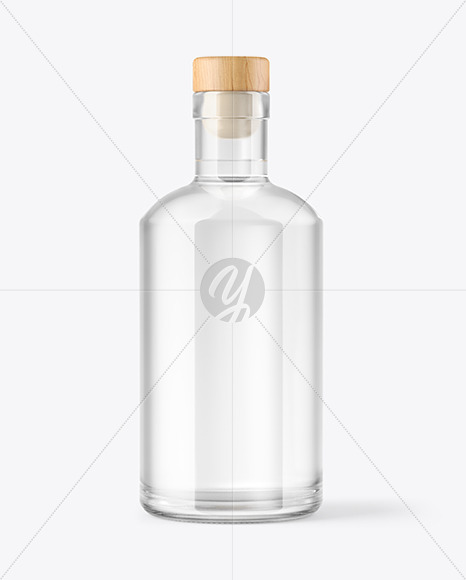 Dry Gin Bottle with Wooden Cap Mockup PSD #1