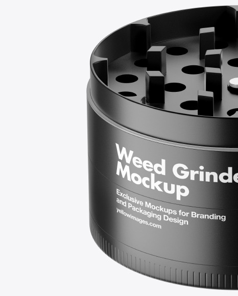 Matte Herb Grinder Mockup PSD #5