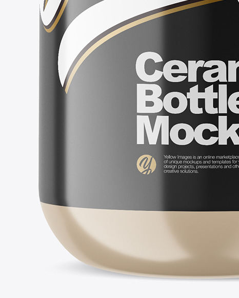 Glossy Ceramic Bottle Mockup PSD #1