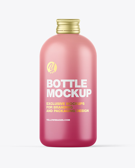 Matte Bottle w/ Metallic Cap Mockup