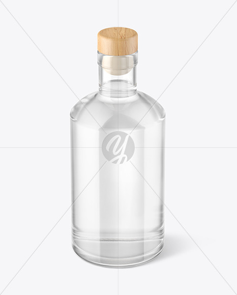 Download Dry Gin Bottle with Wooden Cap Mockup Free Mockups