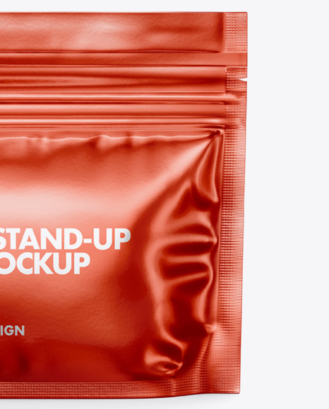 Metallic Stand-Up Pouch Mockup Metallic Stand-Up Pouch Mockup