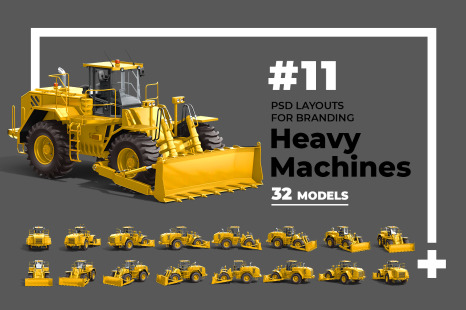 PSD Mockup 3D model Heavy Machines - Wheel Dozer #11