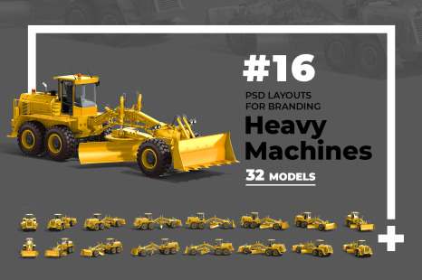 PSD Mockup 3D model Heavy Machines - Motor Grader #16