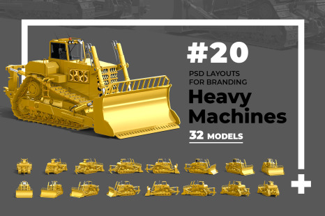 PSD Mockup 3D model Heavy Machines - Track Tractor #20