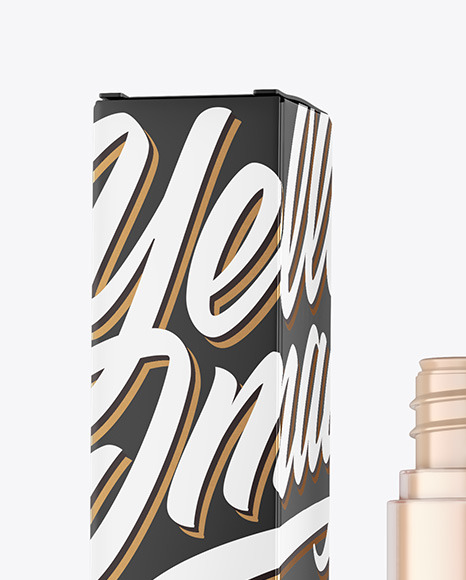 Opened Lipstick Tube with Box Mockup Opened Lipstick Tube with Box Mockup