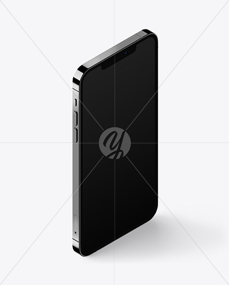 Apple Iphone 12 Pro Max Graphite Mockup Half Side View In Device Mockups On Yellow Images Object Mockups