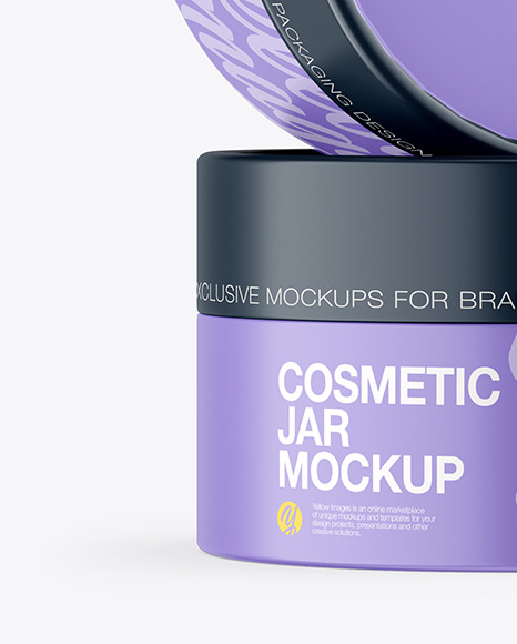 Two Matte Cosmetic Jars Mockup Two Matte Cosmetic Jars Mockup