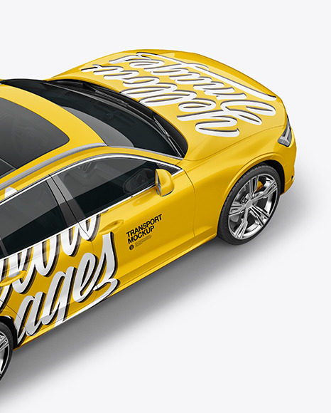 Station Wagon Mockup - Back Half Side View (High-Angle Shot)