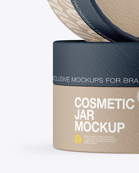 Two Paper Cosmetic Jars Mockup Two Paper Cosmetic Jars Mockup