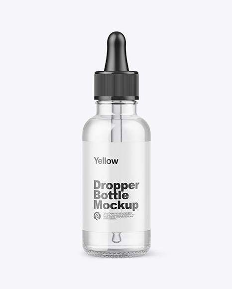 Clear Glass Dropper Bottle Mockup