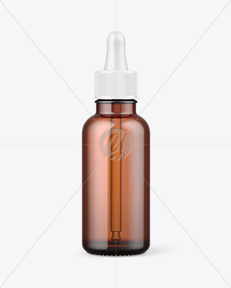 Amber Glass Dropper Bottle Mockup Package Design