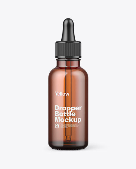Amber Glass Dropper Bottle Mockup PSD #2