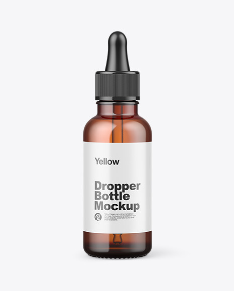 Amber Glass Dropper Bottle Mockup PSD #7