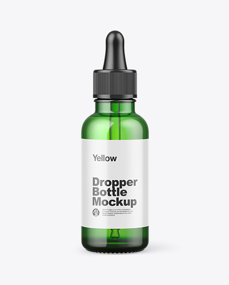 Green Glass Dropper Bottle Mockup Green Glass Dropper Bottle Mockup