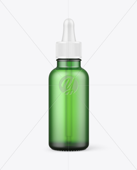 Frosted Green Glass Dropper Bottle Mockup Frosted Green Glass Dropper Bottle Mockup
